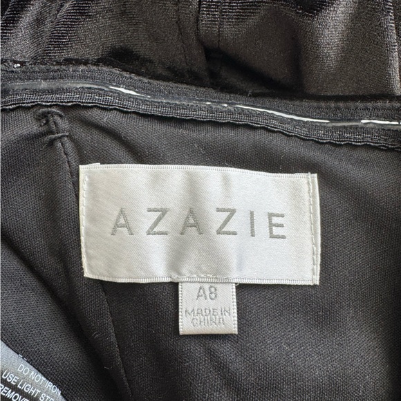 Azazie Larisa Velvet Dress Size 8/Medium Black Long Dress - Picture 10 of 16